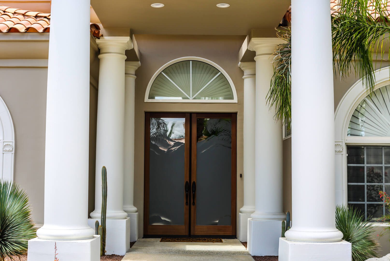 A large double door entrance to a building.